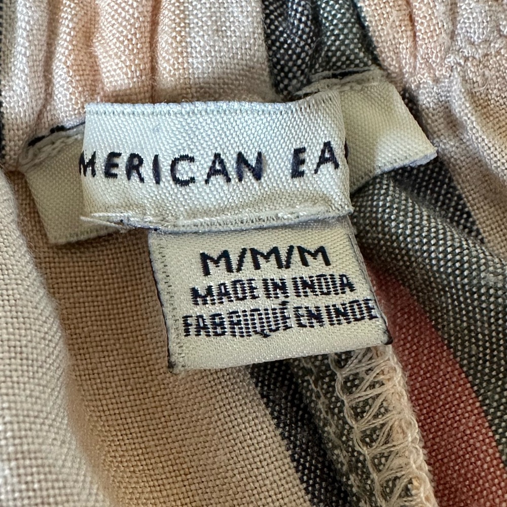 American Eagle Striped Paperbag Waist Beach Jogger Pants Size M - Picture 12 of 14